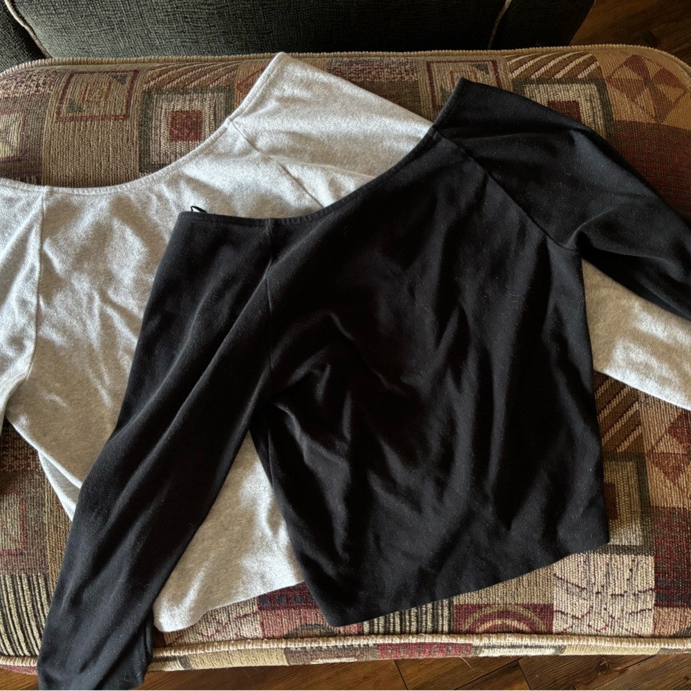 (2) Aerie cropped, low back, full sleeve shirts